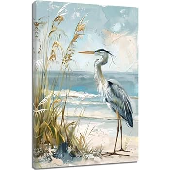 Amazon.co.jp: ZQQART アオサギ 鳥 キャンバス ウォールアート